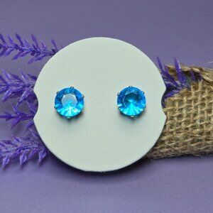 2/$15 December Simulated Blue Topaz‎ Earrings (NWOT)